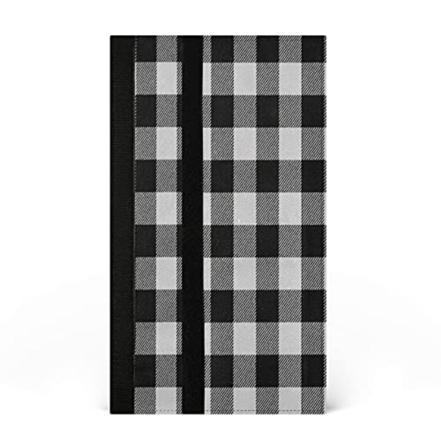 Kitchen Appliances In White - 2Pcs White Black Buffalo Plaid Refrigerator