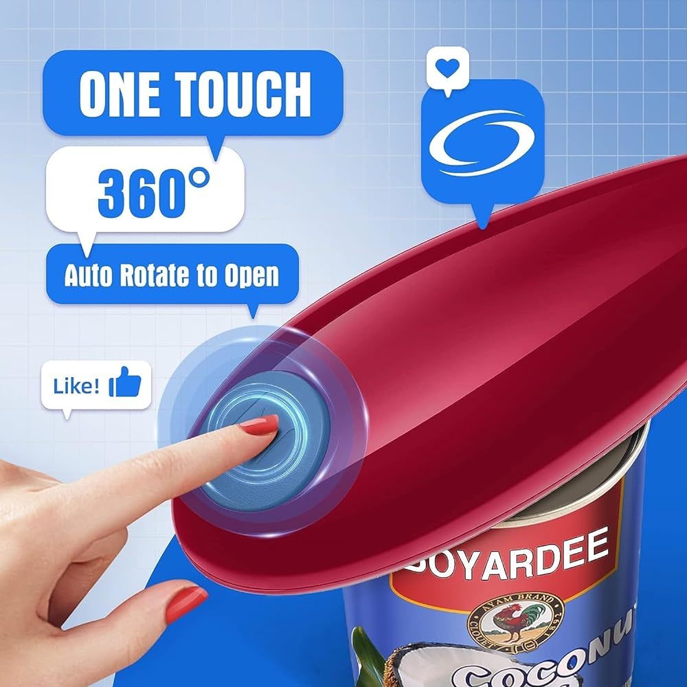 1pc Red Electric Can Opener Bo - Wine Opener Electric のレビューと価格