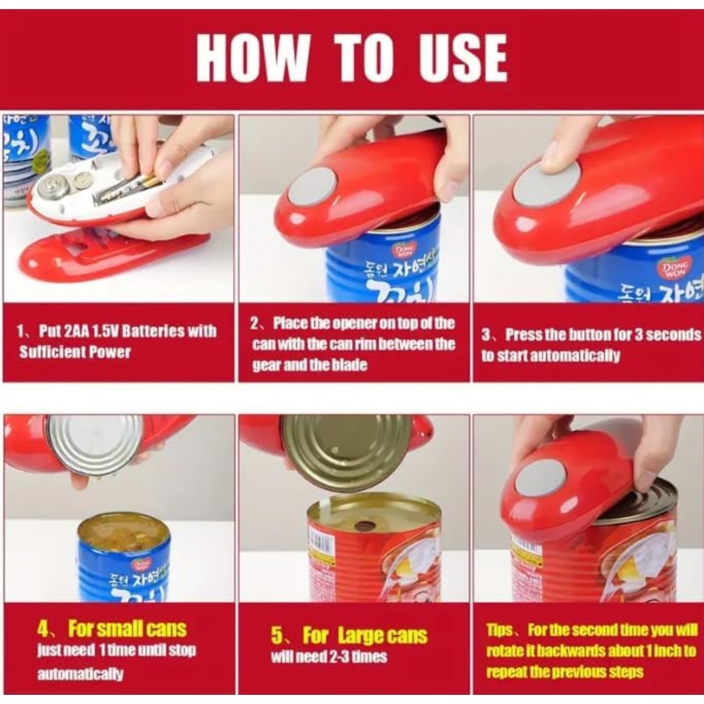 1pc Red Electric Can Opener Bo - Wine Opener Electric のレビューと価格
