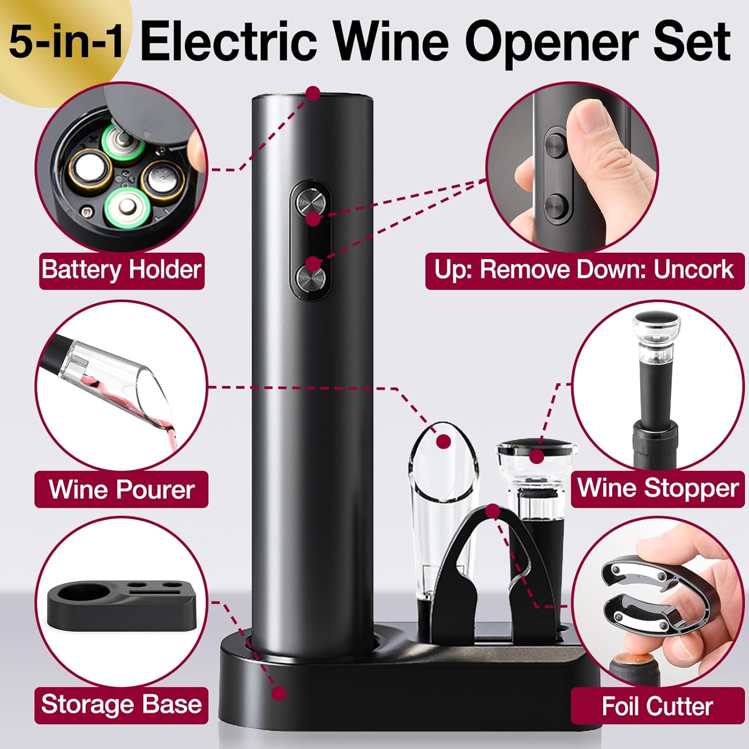 Automatic Wine Opener Set Reus - Wine Opener Electric のレビューと価格