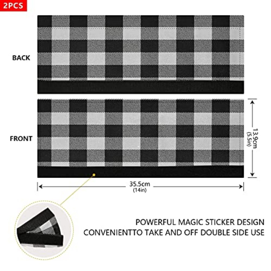 2Pcs White Black Buffalo Plaid - Kitchen Appliances In White のレビューと価格