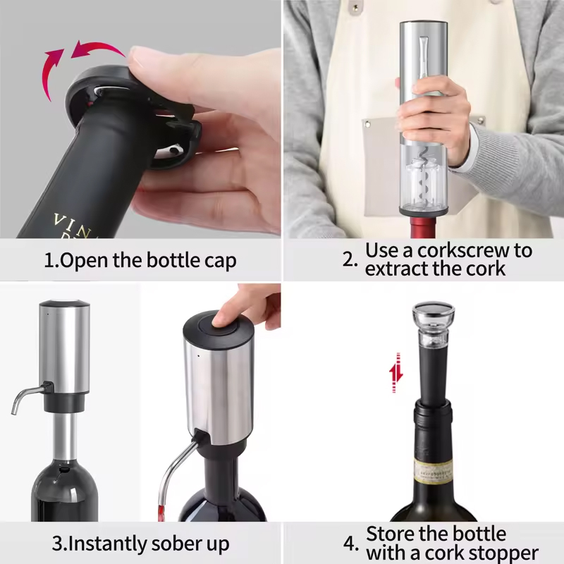 2024 New Design 4-in-1 Lithium - Wine Opener Electric のレビューと価格