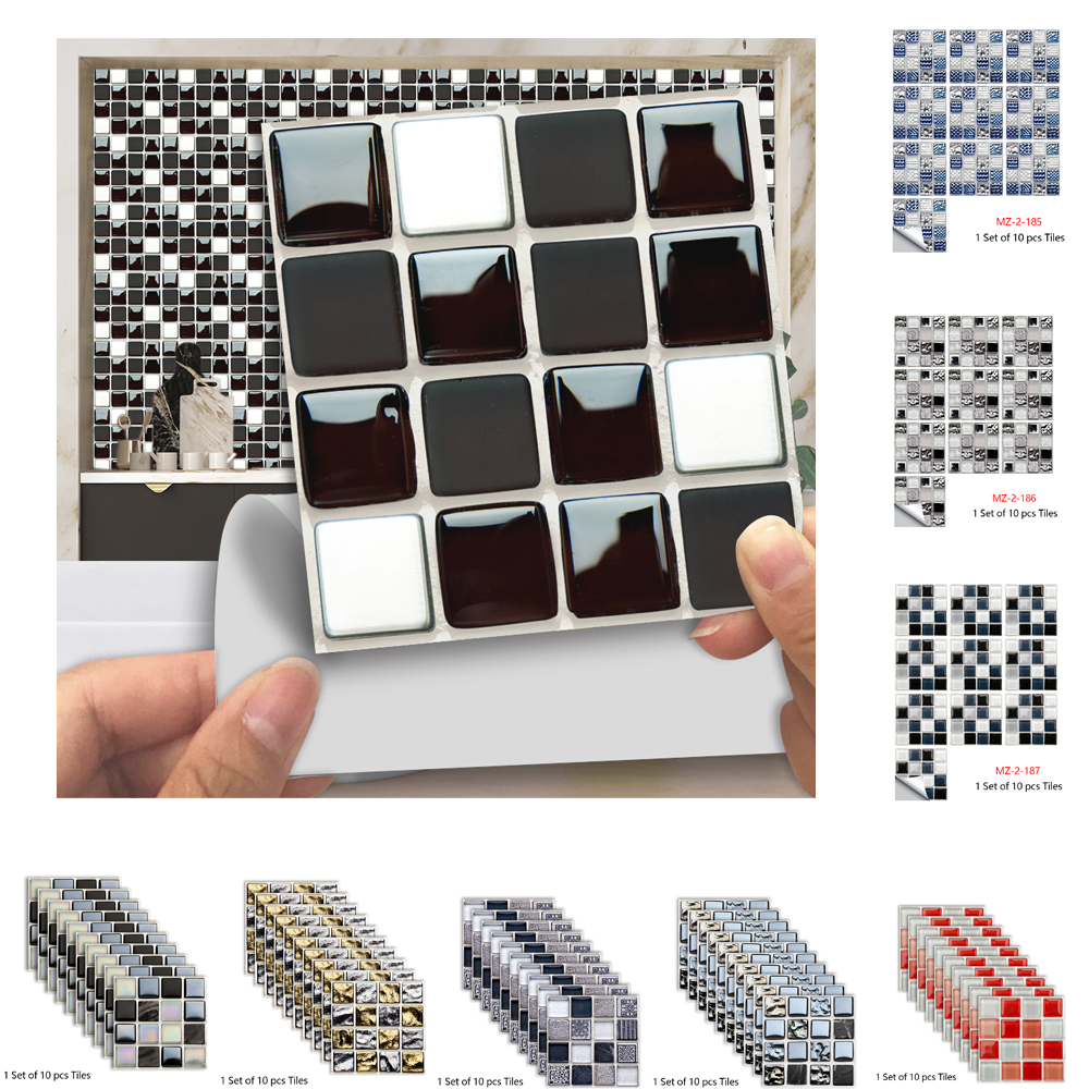 Black & White Marble Mosaic Ti - Kitchen Appliances In White のレビューと価格