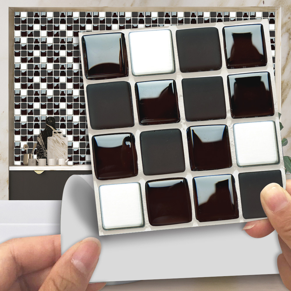 Black & White Marble Mosaic Ti - Kitchen Appliances In White のレビューと価格