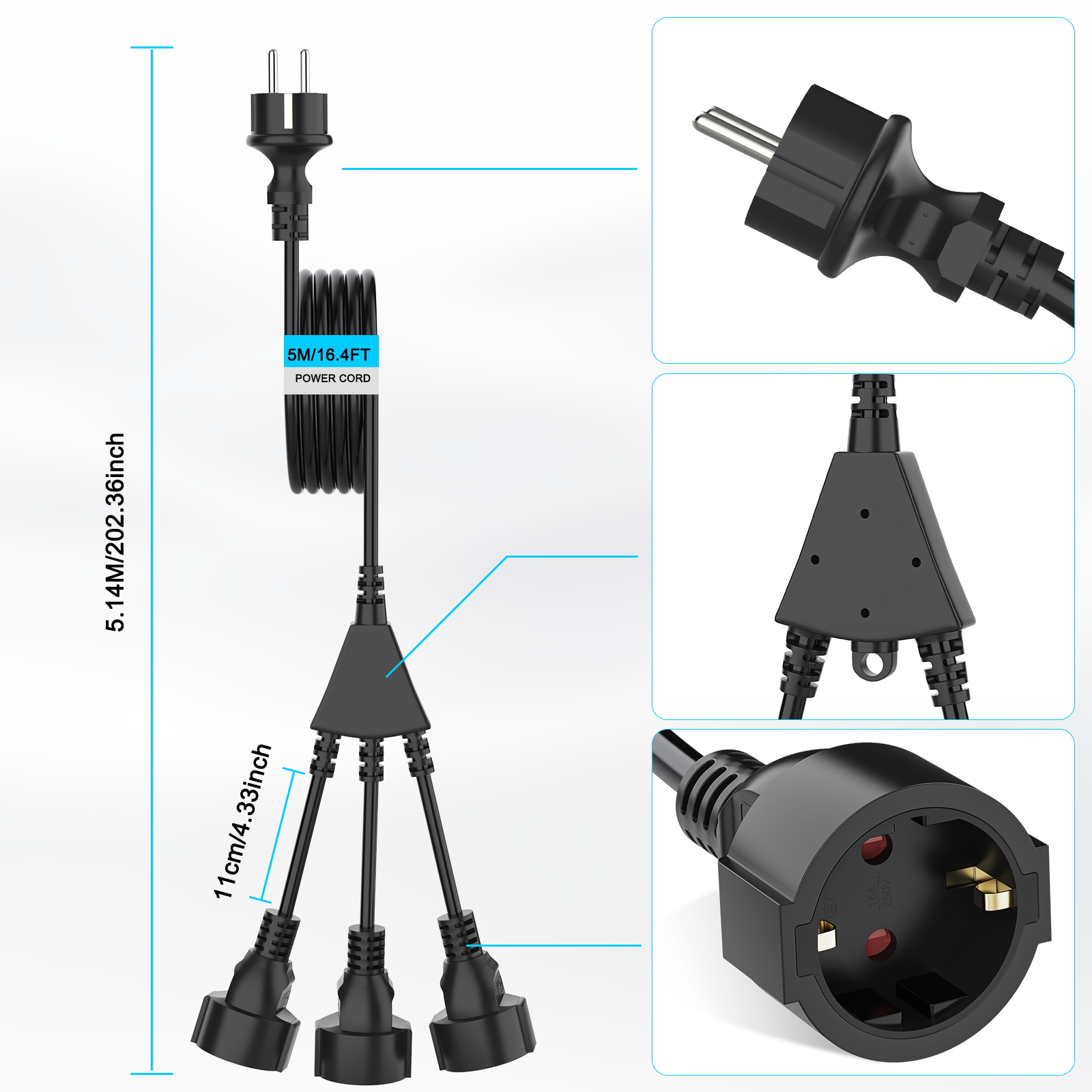 Eu pull ring plug extension co - Kitchen Appliances Extension Cord のレビューと価格