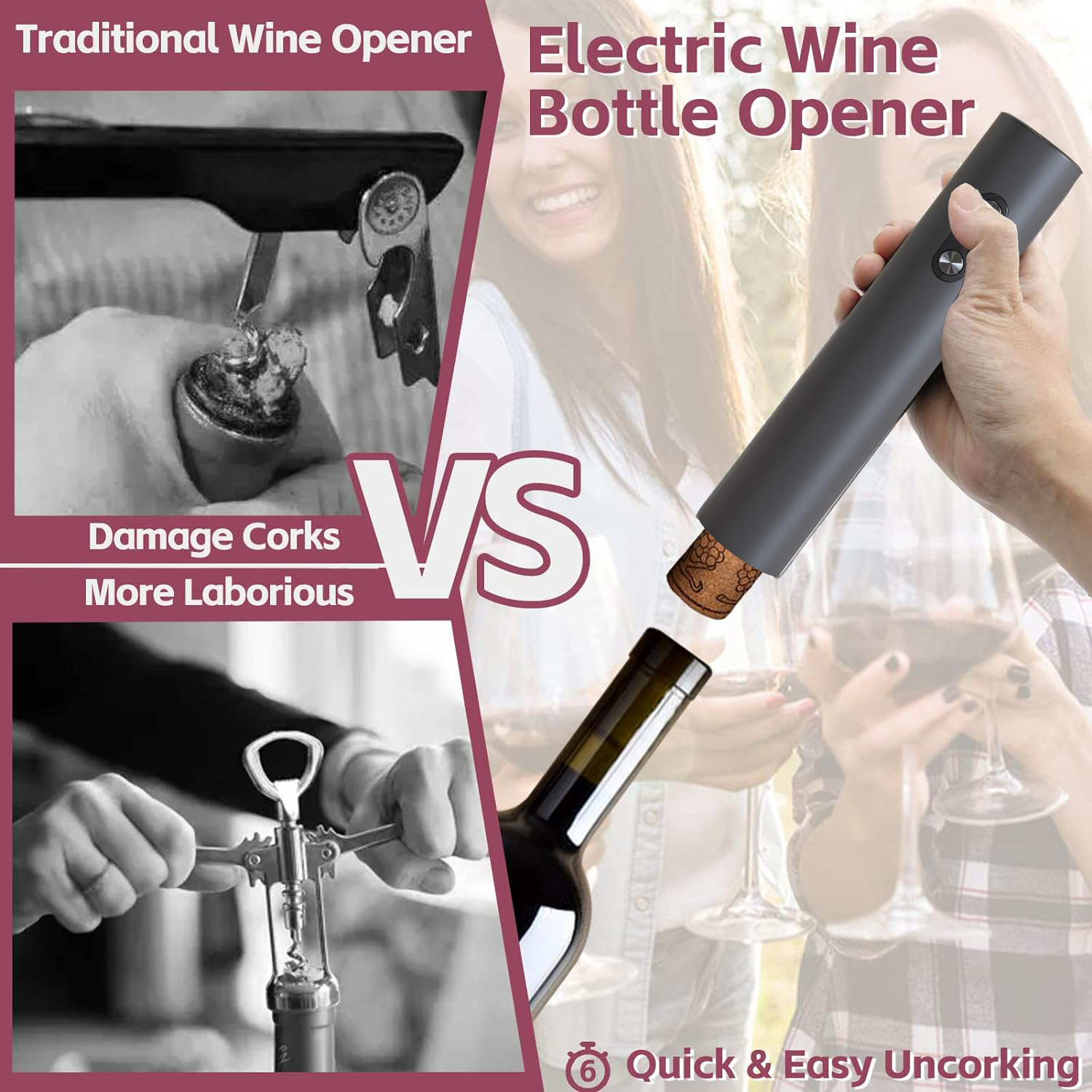 Electric Wine Opener, Black Co - Wine Opener Electric のレビューと価格